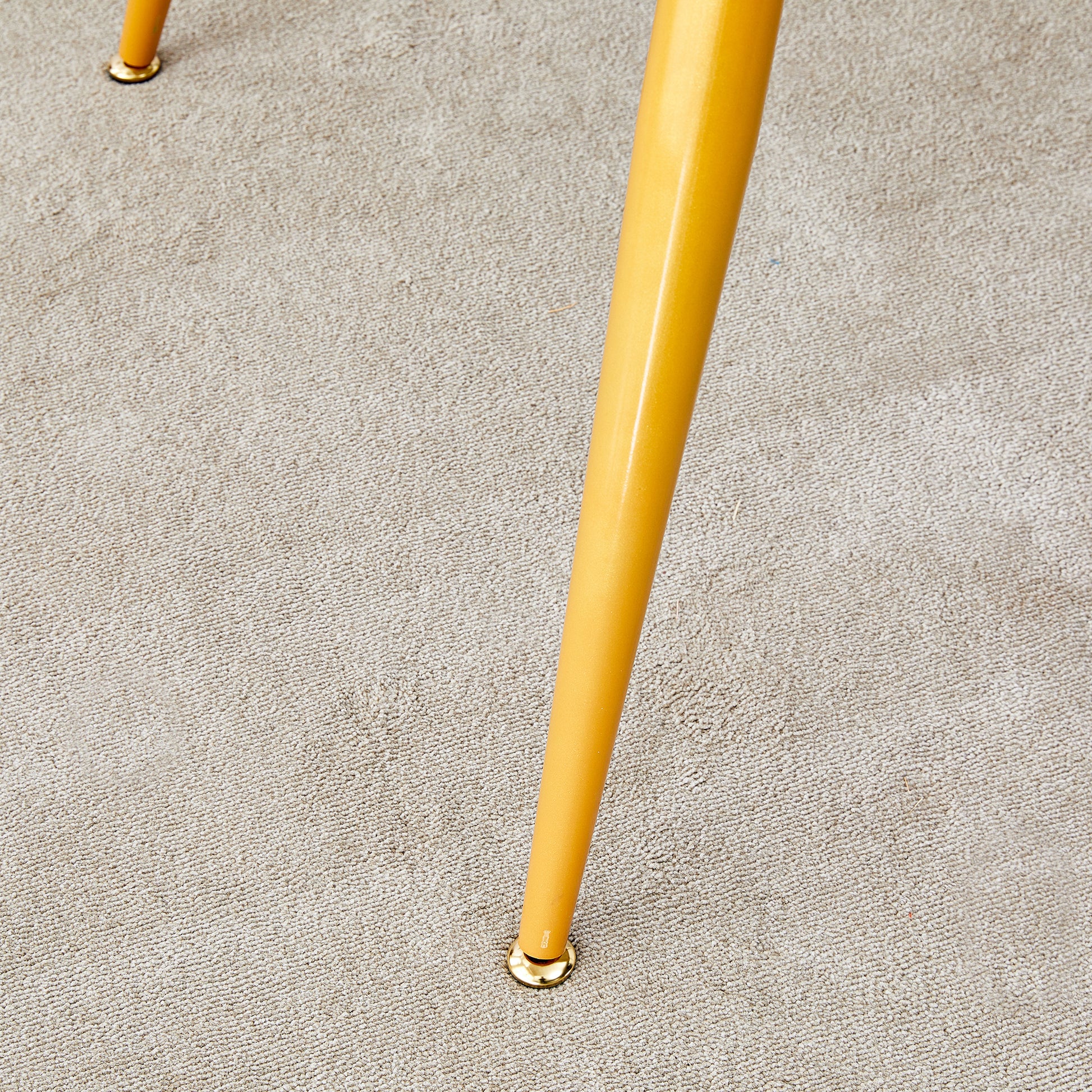 Modern Minimalist Dining Table. White Imitation Marble Pattern Sintered Stone Desktop With Golden Metal Legs.62"*34.6"*29.9" F 001 Gold Sintered Stone