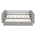 Twin Size Daybed With Shelves And Drawers, Gray Twin Gray Pine