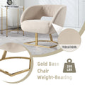 Coolmore Modern Chair With Velvet Fabric, Mid Century Chair With Wide Upholstered, Armchair For Living Room, Lounge, Bedroom Beige Beige Primary Living Space Foam Velvet
