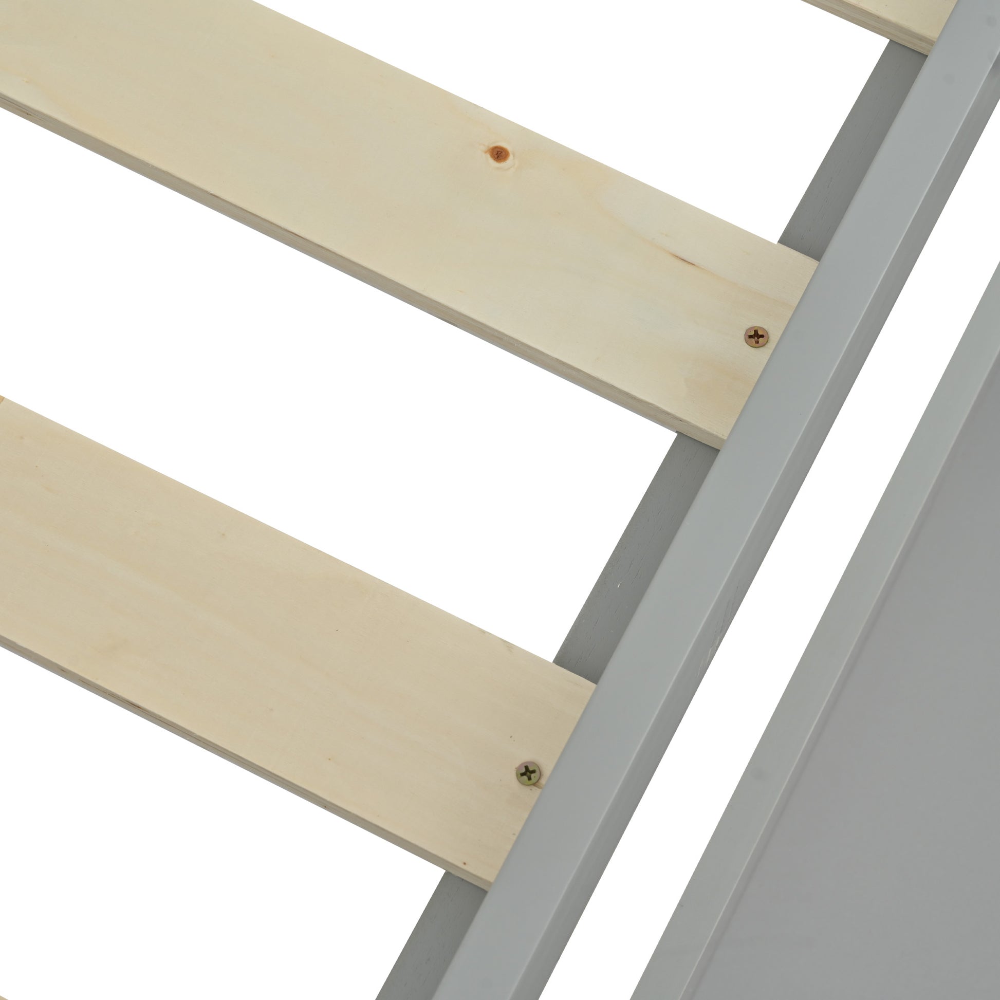 Twin Over Full Bunk Bed With Storage Drawers, Wooden Bunk Bed With Ladder And Safety Guard Rails Gray Full Gray Wood