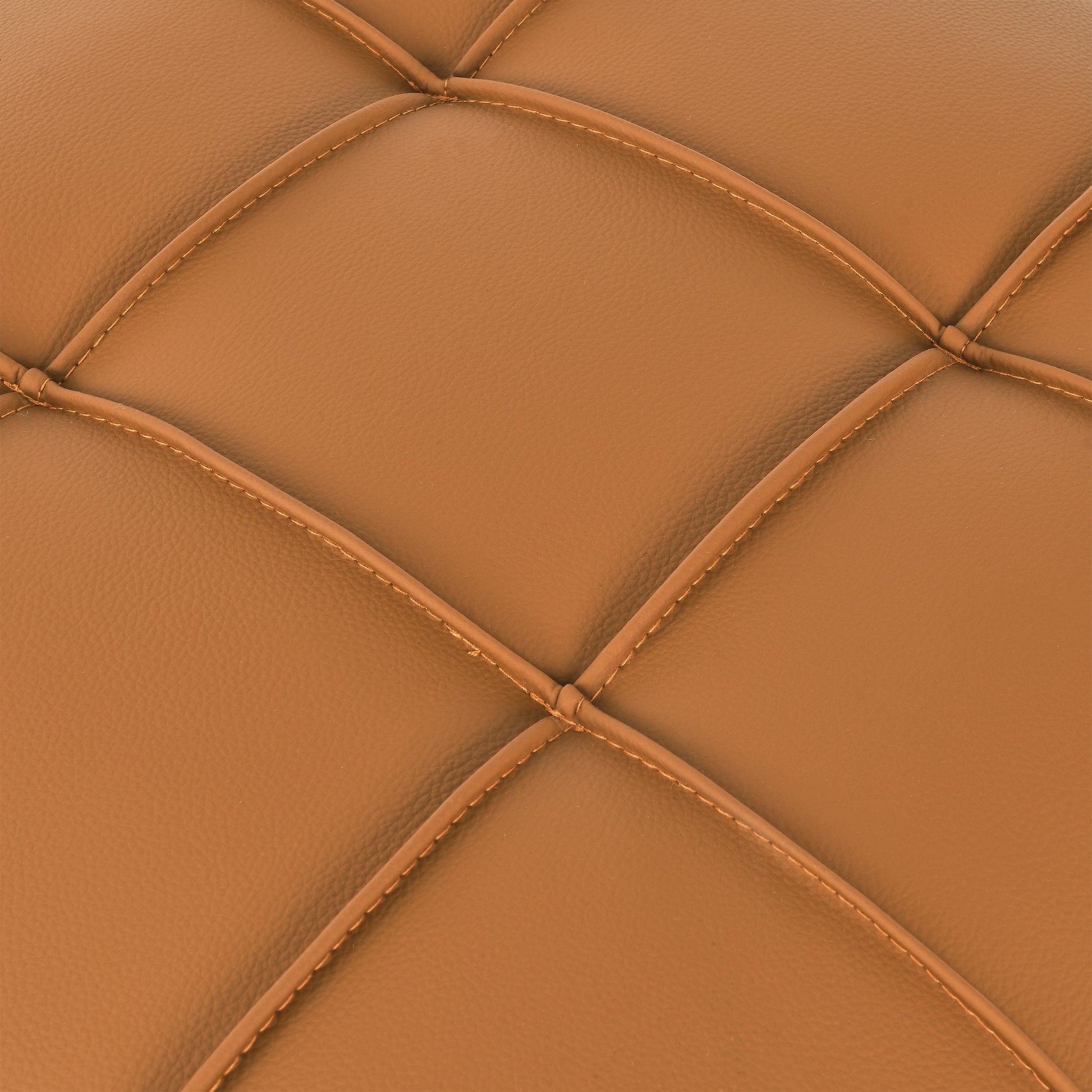 22 Inches Anti Scratch Leather Storage Ottoman, Pet Friendly Entryway Bench With Golden Stainless Steel Legs, Orange Orange Leather