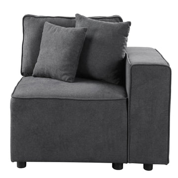 Grey Right Facing Loose Back Accent Chair Grey Primary Living Space Pine Wood Plastic