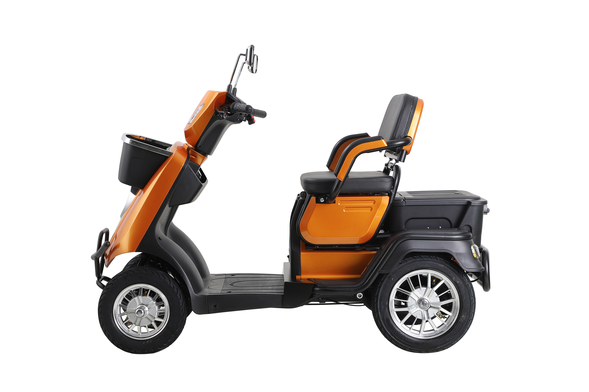 Heavy Duty 4 Wheel Mobility Scooters For Seniors & Adults 500Lbs Capacity Orange Abs Pc