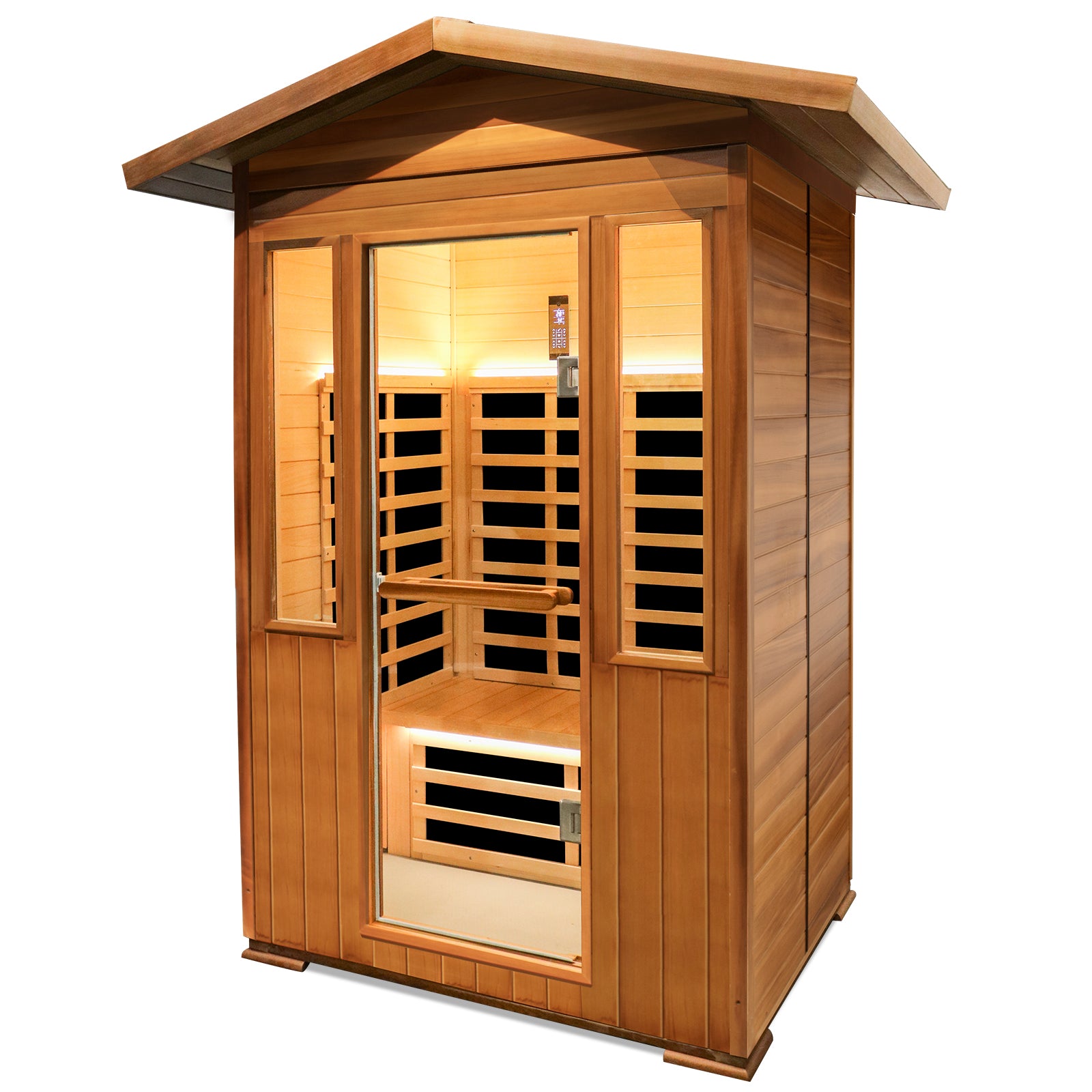 Single Person Spruce Far Infrared Sauna Hair Natural Wood Stainless Steel Glass