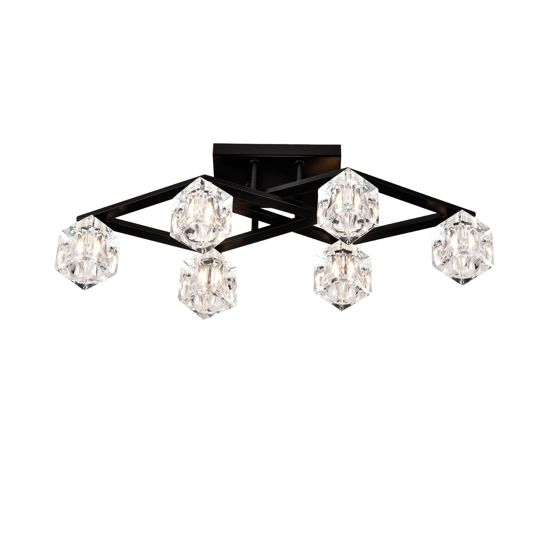 Light Crystal Ceiling Light For Dining Room, Modern Ceiling Lamp Wit