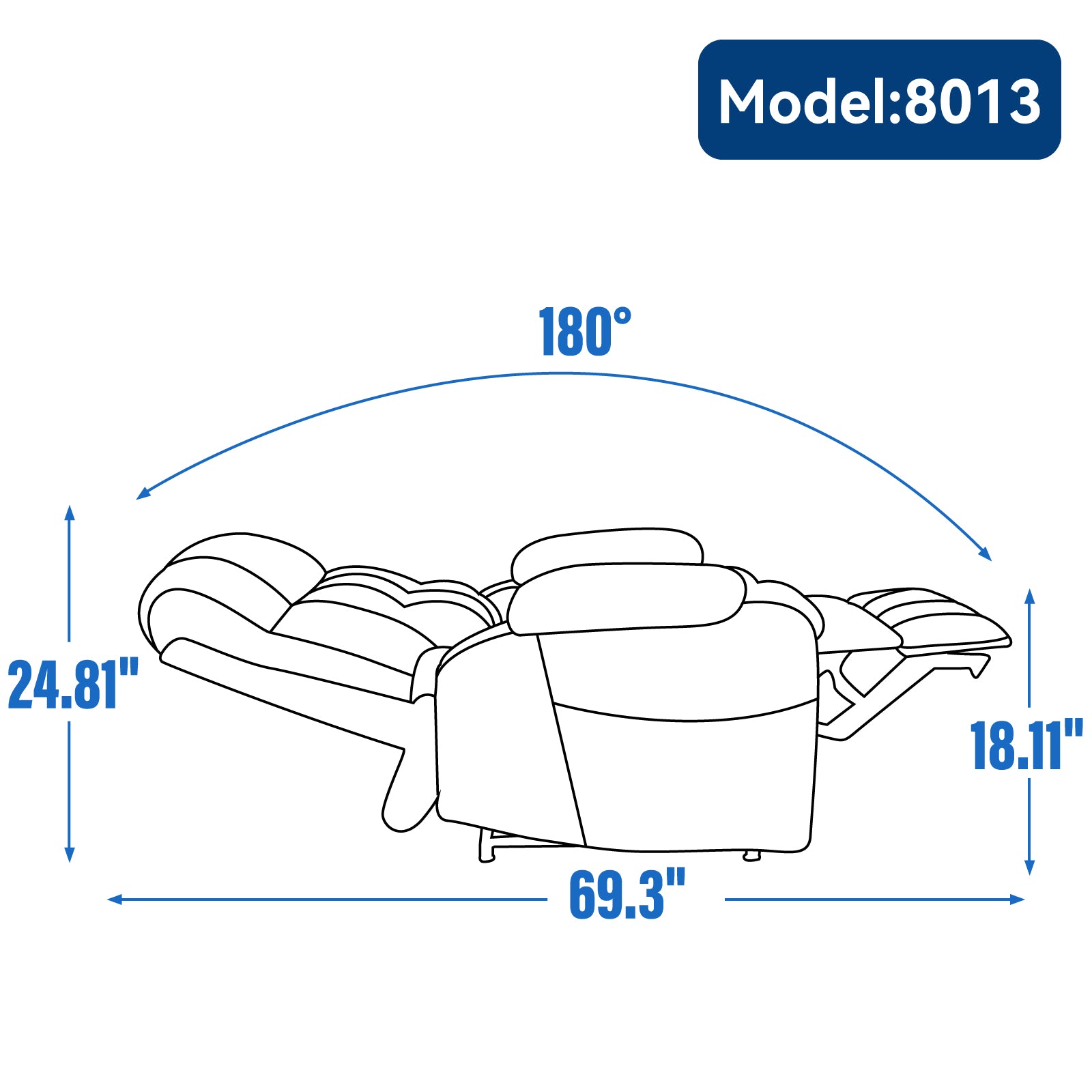 Blue Dual Motor Infinite Position Up To 350 Lbs Chenille Power Lift Recliner Chair, Heavy Duty Motion Mechanism With 8 Point Vibration Massage And Lumbar Heating, Dual Cup Holders White Metal