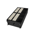 4 Door Cabinet With 4 Shelves With 4 Adjustable Inner Shelves, Storage Cabinet Black Mdf