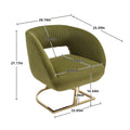Coolmore Upholstered Tufted Living Room Chair Textured Linen Fabric Accent Chair With Metal Stand Olive Velvet