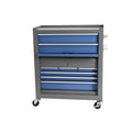 High Capacity Rolling Tool Chest With Wheels And Drawers, 8 Drawer Tool Storage Cabinet Blue Grey Iron