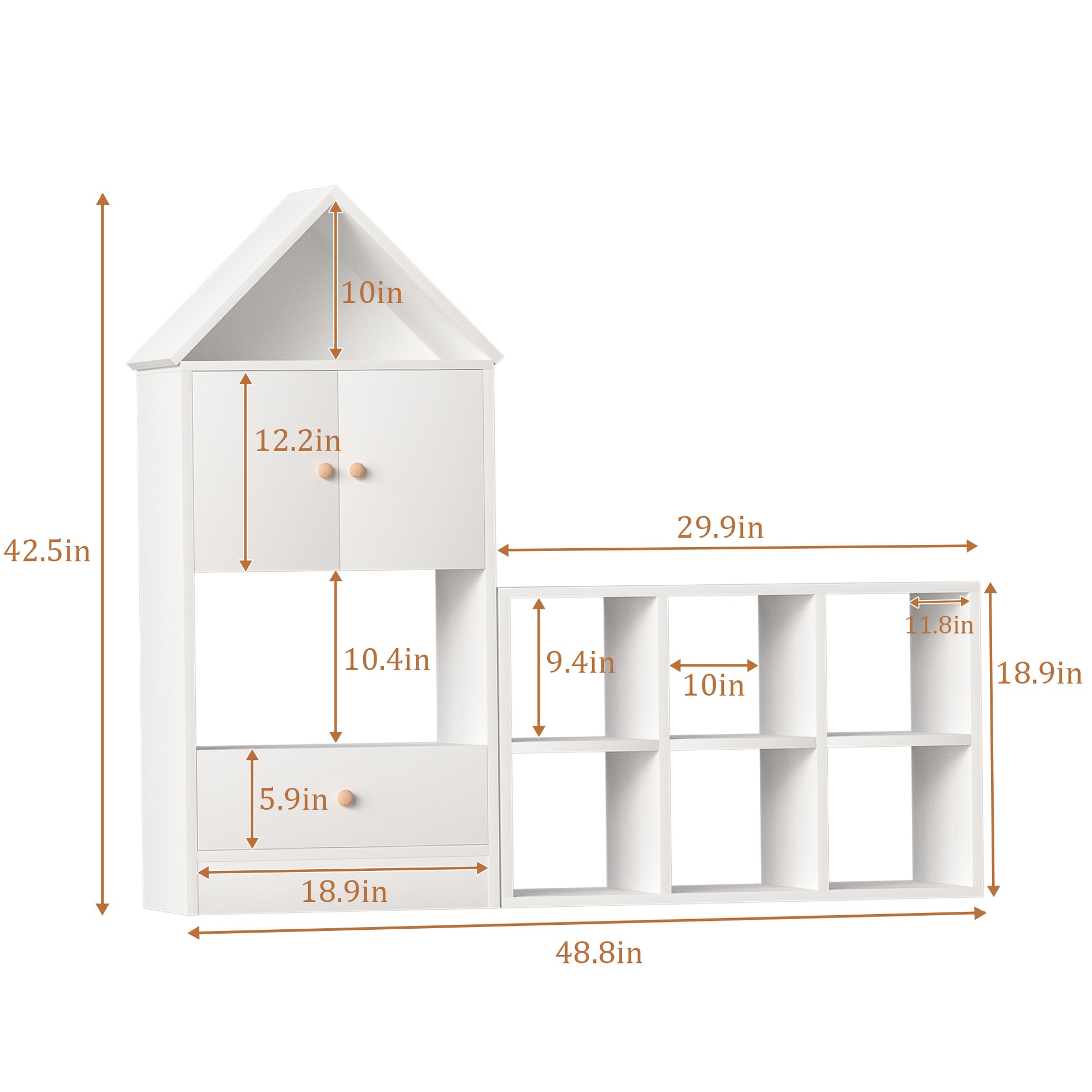 Versatile Children'S Bookshelf With House Shaped Design, Multi Functional Storage For Books And Toys, Adjustable Placement, Durable Kids Organizer For Playroom Or Bedroom Easy Assembly & Safe For