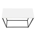 Accent Table, Console, Entryway, Narrow, Sofa, Living Room, Bedroom, White Laminate, Black Metal, Contemporary, Modern White Particle Board