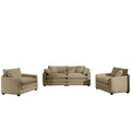 Warm And Cozy Sofa Set With Soft Cushions And Pillows, Home Theater Style Sofa Set Consisting Of One 2 Seater Sofas And Two Single Sofa In Tan Corduroy Fabric Tan Corduroy 4 Seat