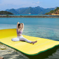 18*6Ft Floating Water Pad Mat, 3 Layer Tear Resistant Xpe Foam Water Floating Mat, Lily Pad For Water Recreation Pool, Lake, Beach, Ocean Yellow Hdpe