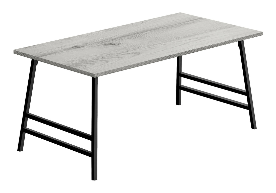 Coffee Table, Accent, Cocktail, Rectangular, Living Room, 40"L, Grey Laminate, Black Metal, Contemporary, Modern Grey Mdf