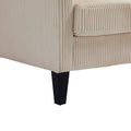 Coolmore Modern Accent Chair,Upholstered Armchair With Scooped Arms For Bedroom,Apartment,Studio,Office,Waiting Room Beige Corduroy Beige Primary Living Space Foam Corduroy