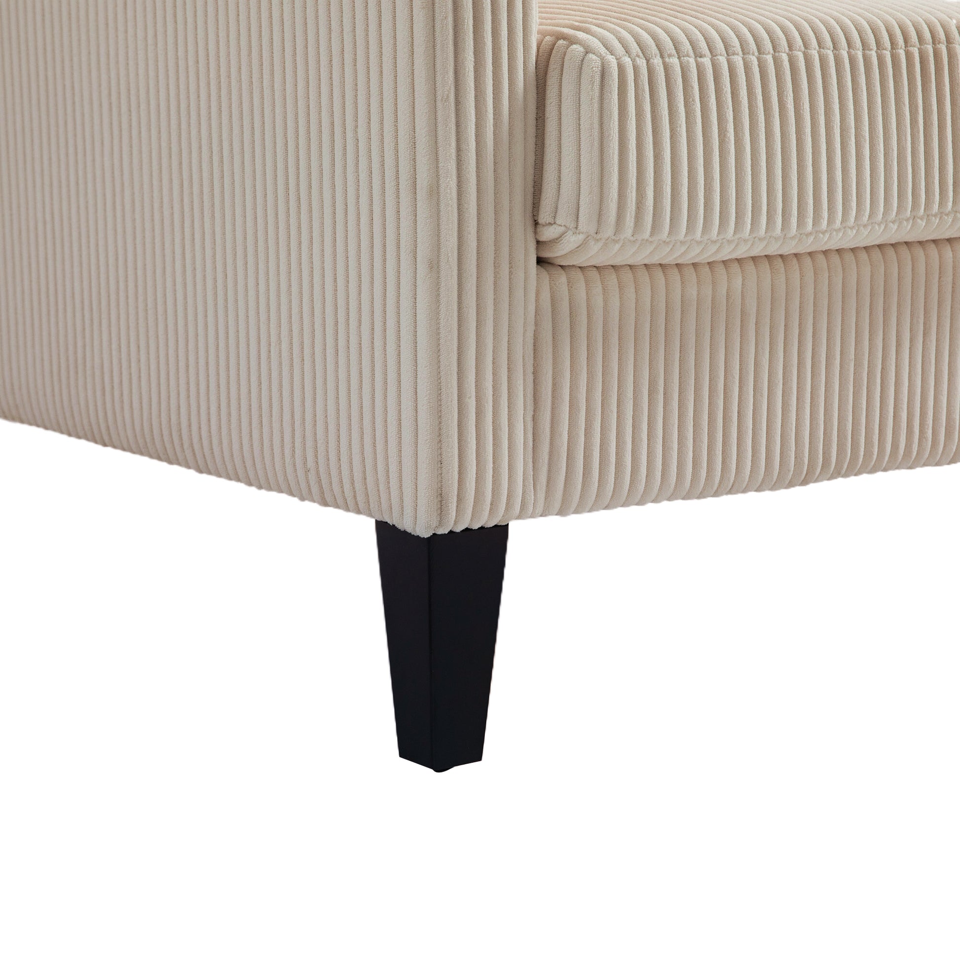 Coolmore Modern Accent Chair,Upholstered Armchair With Scooped Arms For Bedroom,Apartment,Studio,Office,Waiting Room Beige Corduroy Beige Primary Living Space Foam Corduroy