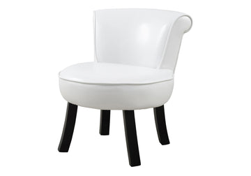 Juvenile Chair, Accent, Kids, Upholstered, White Leather Look, Contemporary, Modern White Foam Faux Leather