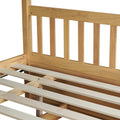 Full Over Full Rubber Wood Bunk Bed With Trundle, Ladder And Guardrails, Convertible To 2 Full Size Beds, With Twin Size Trundle,White Oak Full White Oak Bedroom American Design Bed Frame Rubber