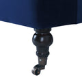 Alana Lawson Three Cushion Tightback Sofa, Navy Blue Velvet Navy Blue Foam Velvet 3 Seat