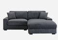 Modular Sectional Sofa,4 Seater Oversized Sectional Sofa, Corduroy Fabric With 2 Ottoman Bench And 2 Pillows, Modular Sectionals Sofa Couch For Living Room Gray Corduroy 4 Seat