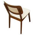 Kaden Cream Velvet Dining Chair Set Of 2 Brown,Cream Brown Rattan,Solid Wood,Velvet