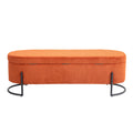 Coolmore Storage Ottoman,Bedroom End Bench,Upholstered Fabric Storage Ottoman With Safety Hinge, Entryway Padded Footstool, Ottoman Bench For Living Room & Bedroom Orange Orange Foam Velvet