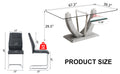 1 Table And 6 Chairs Set.Large Rectangular Table, Equipped With 0.39 Inch Tempered Glass Table Top And Mdf Table Legs.Paired With 6 Chairs With Faux Leather Padded Seats And Metal Legs.F 907,C 001 Transparent Mdf Glass