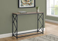 Accent Table, Console, Entryway, Narrow, Sofa, Living Room, Bedroom, Brown Laminate, Black Metal, Contemporary, Modern Taupe Metal