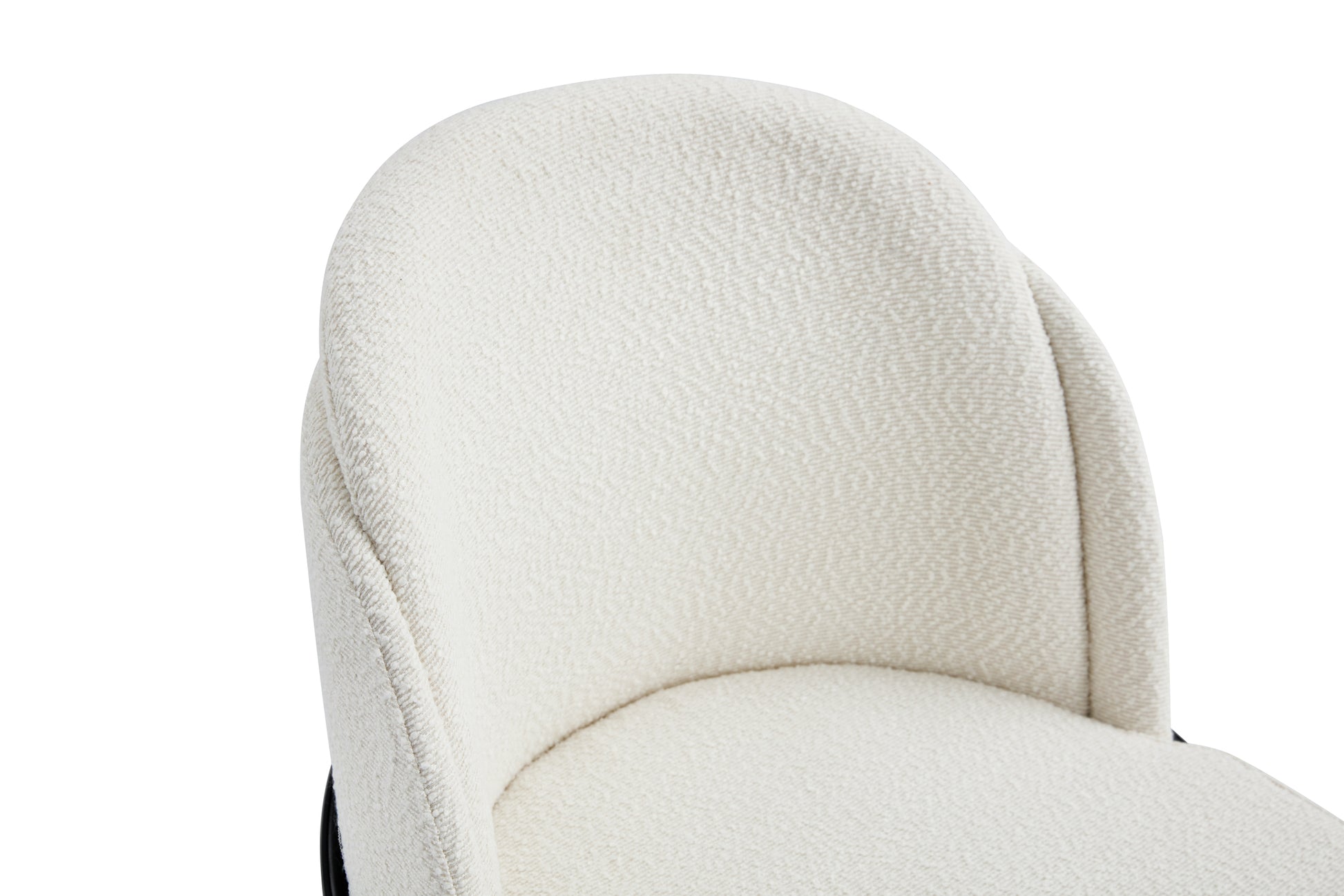 Set Of 2 Dinning Chair Antique White Fabric Metal