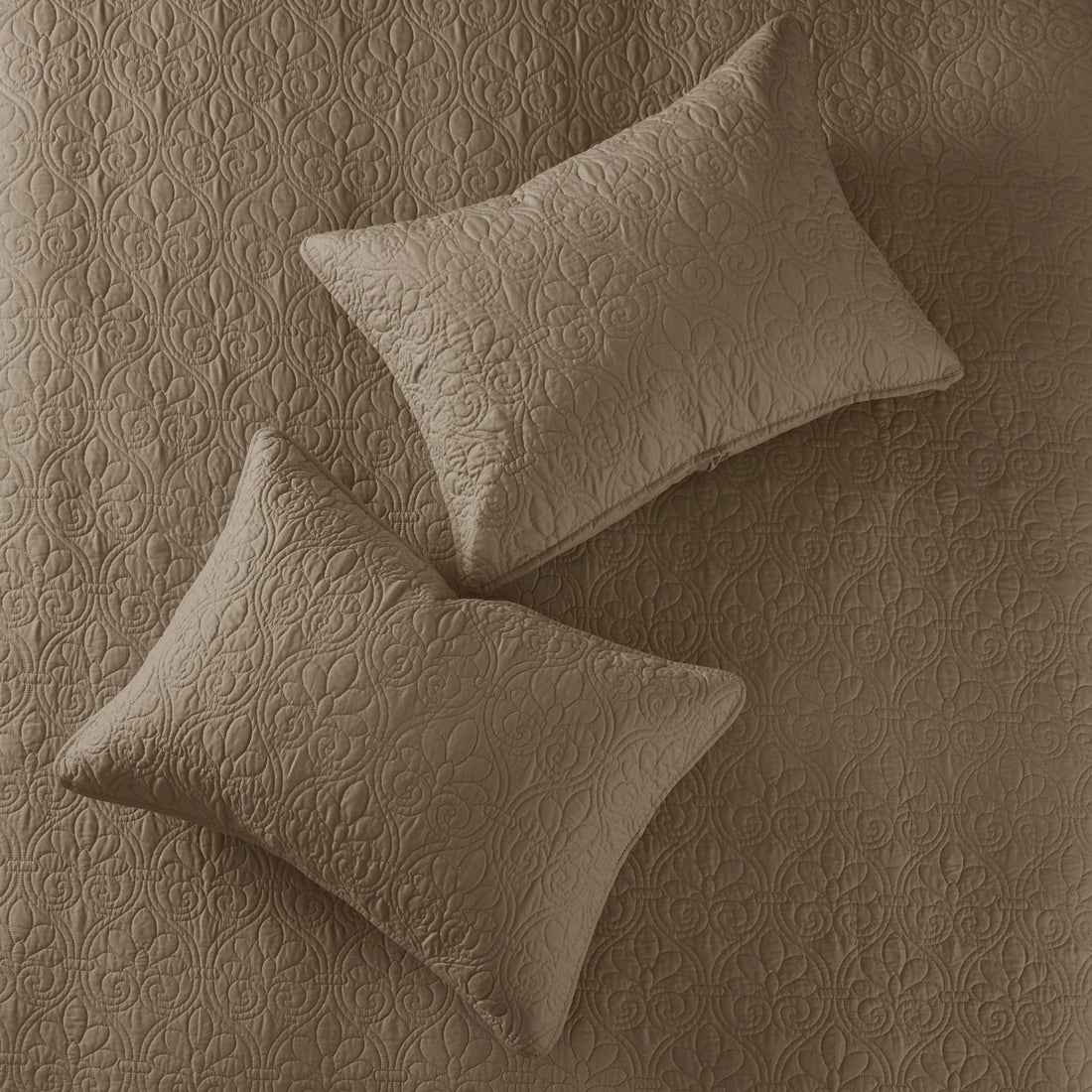 Reversible Quilt Set Mocha Full Queen Mocha Cotton