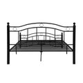King Size Metal Bed Frame, Under Bed Storage Space, No Box Spring Needed, Durable Use, Black King Black Iron