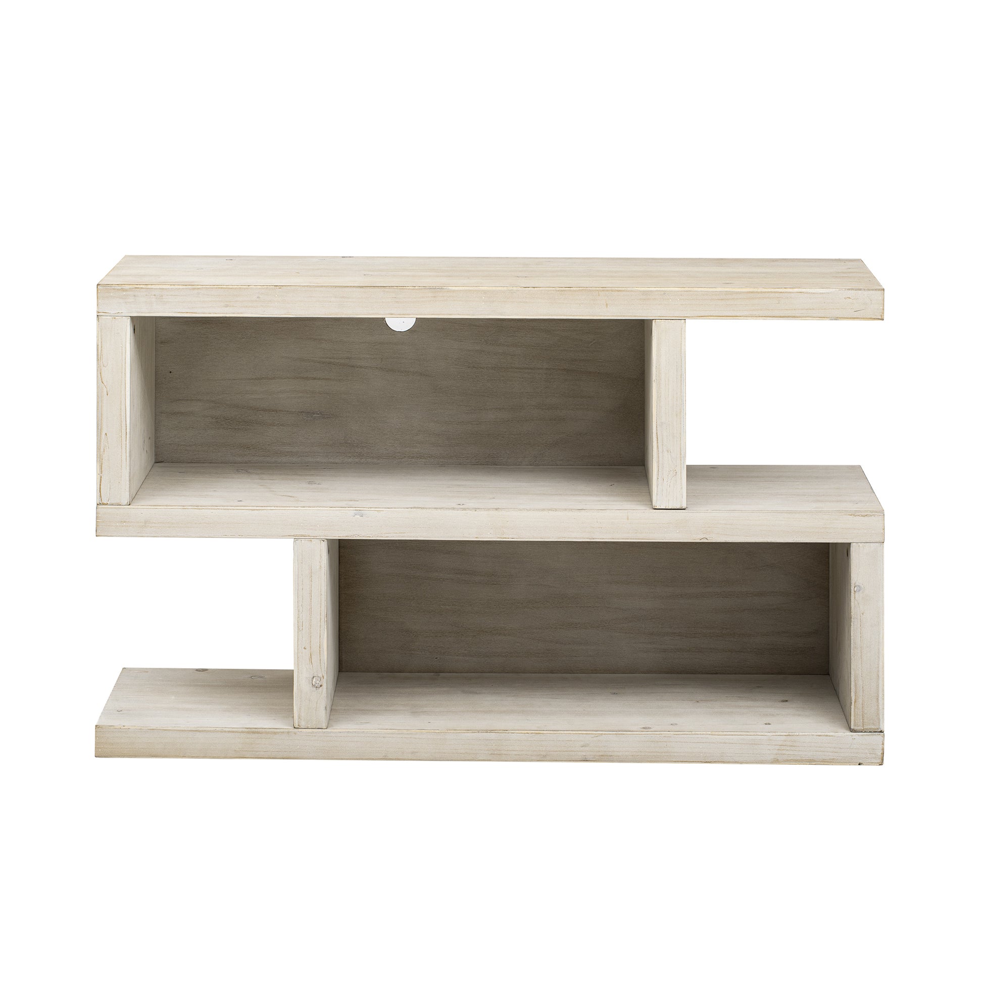 Retro Console Table With Symmetrical 2 Tier Open Shelf For Entryway And Living Room Natural Natural Mdf