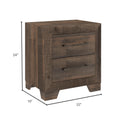 Plinz Brown 2 Drawer Nightstand Brown Engineered Wood