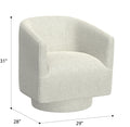 Bralin White Swivel Accent Chair White Foam Engineered Wood
