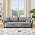 2345 Grey Corduroy Fabric, Sofa Can Be Converted Into A Sofa Bed With Two Throw Pillows, Suitable For Living Room And Other Scenes Gray Corduroy 3 Seat