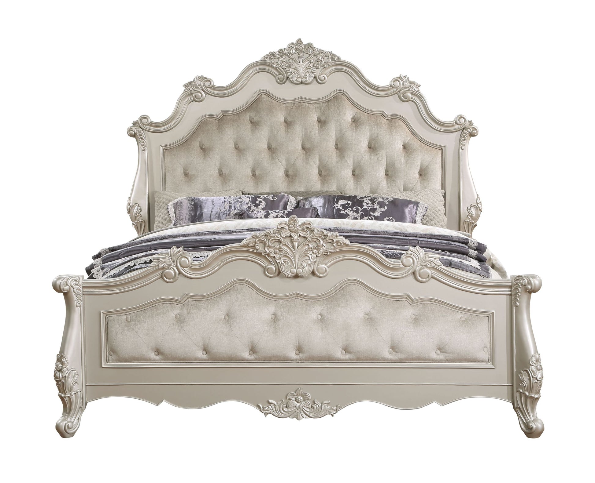 Bently Queen Bedchampagne Finsih Bd02289Q Queen Champagne Fabric
