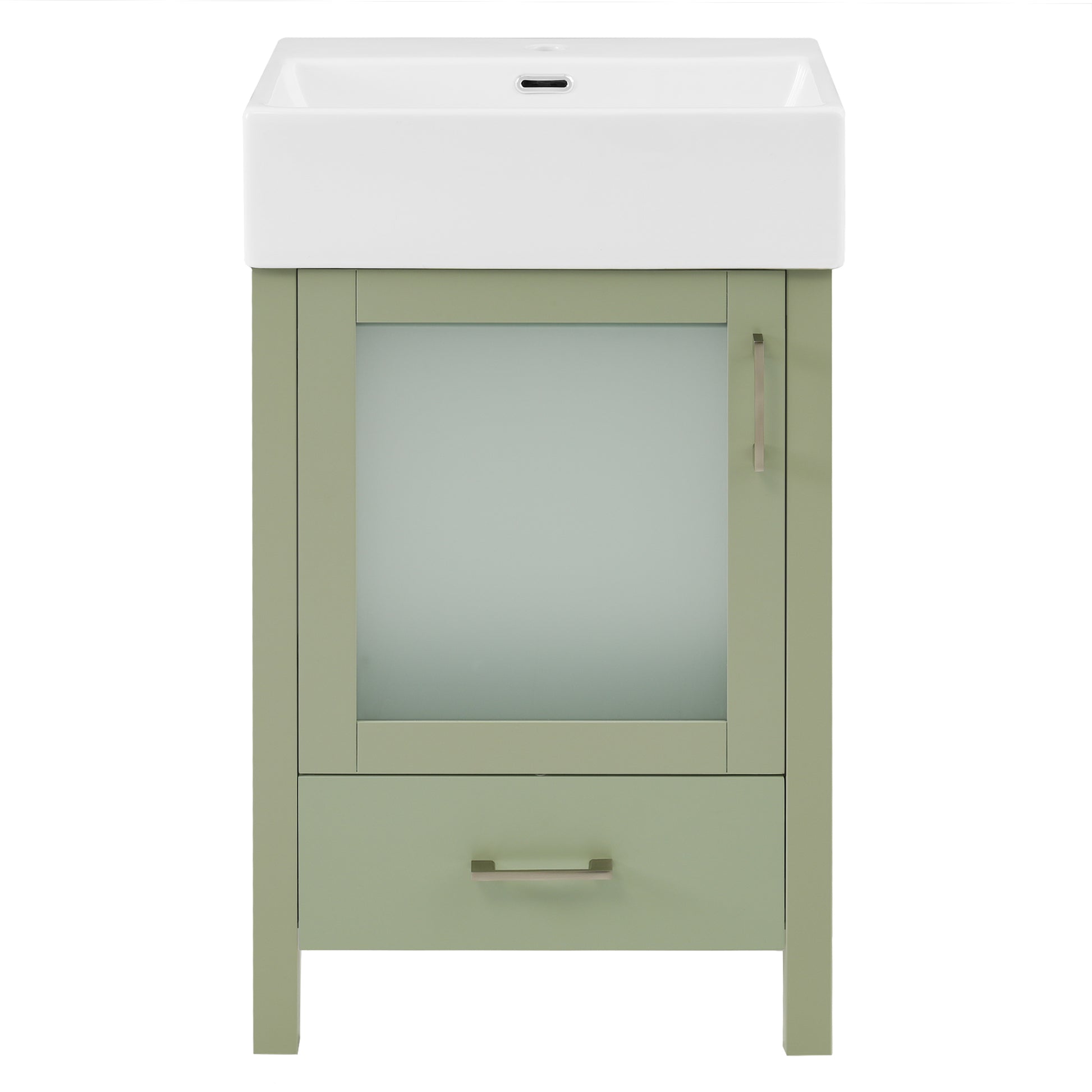 20 Inch Bathroom Vanity With Ceramic Sink Andstorage Ideal For Small Bathrooms Green Bathroom Solid Wood Mdf