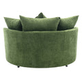 Orisfur. 360 Swivel Accent Barrel Chair With Storage Ottoman & 4 Pillows, Modern Chenille Leisure Chair Round Accent For Living Room, Green Green Foam Chenille