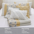 6 Piece Cotton Percale Quilt Set With Throw Pillows Yellow King Cal King King Yellow Polyester