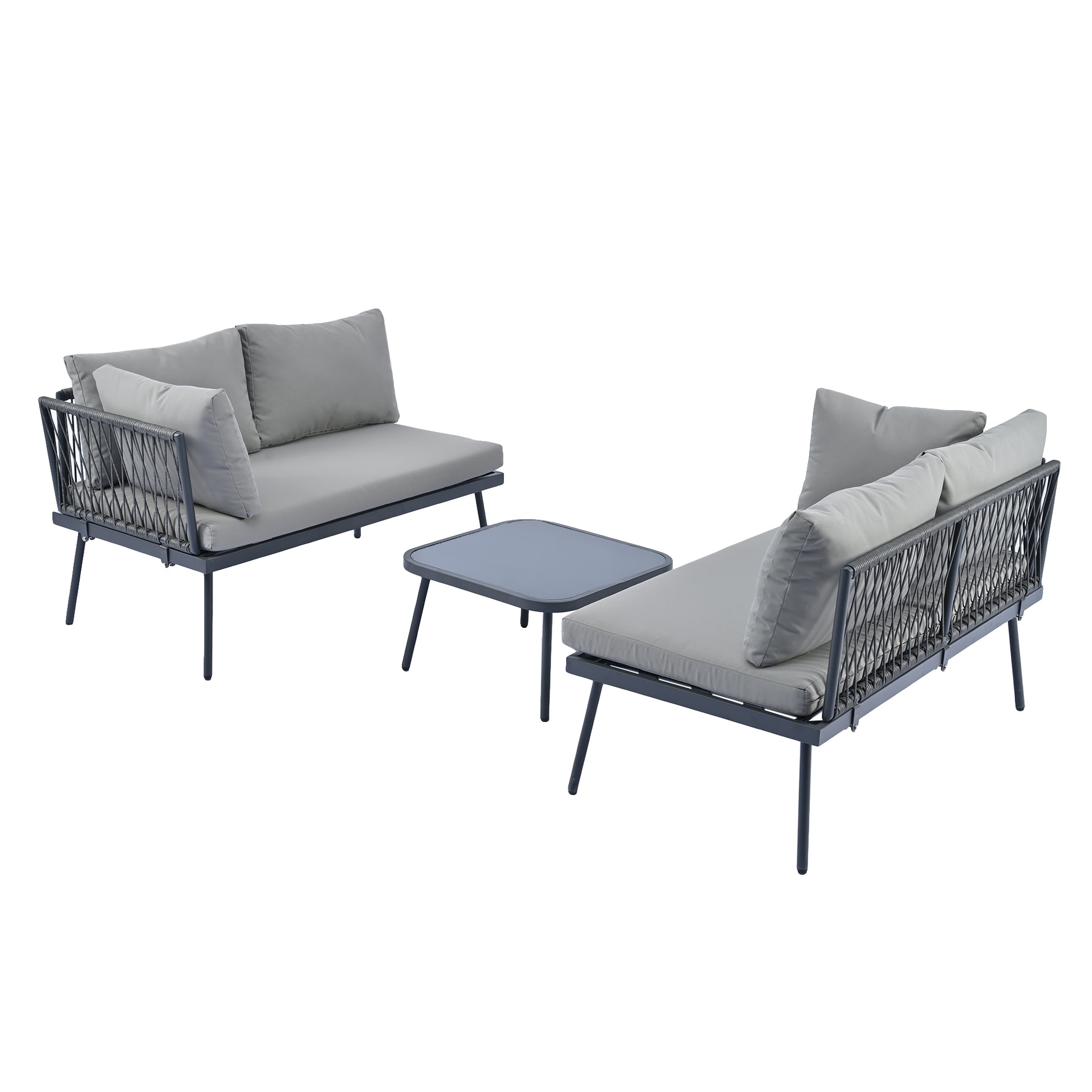 Wf319076Aae Grey Rattan Metal