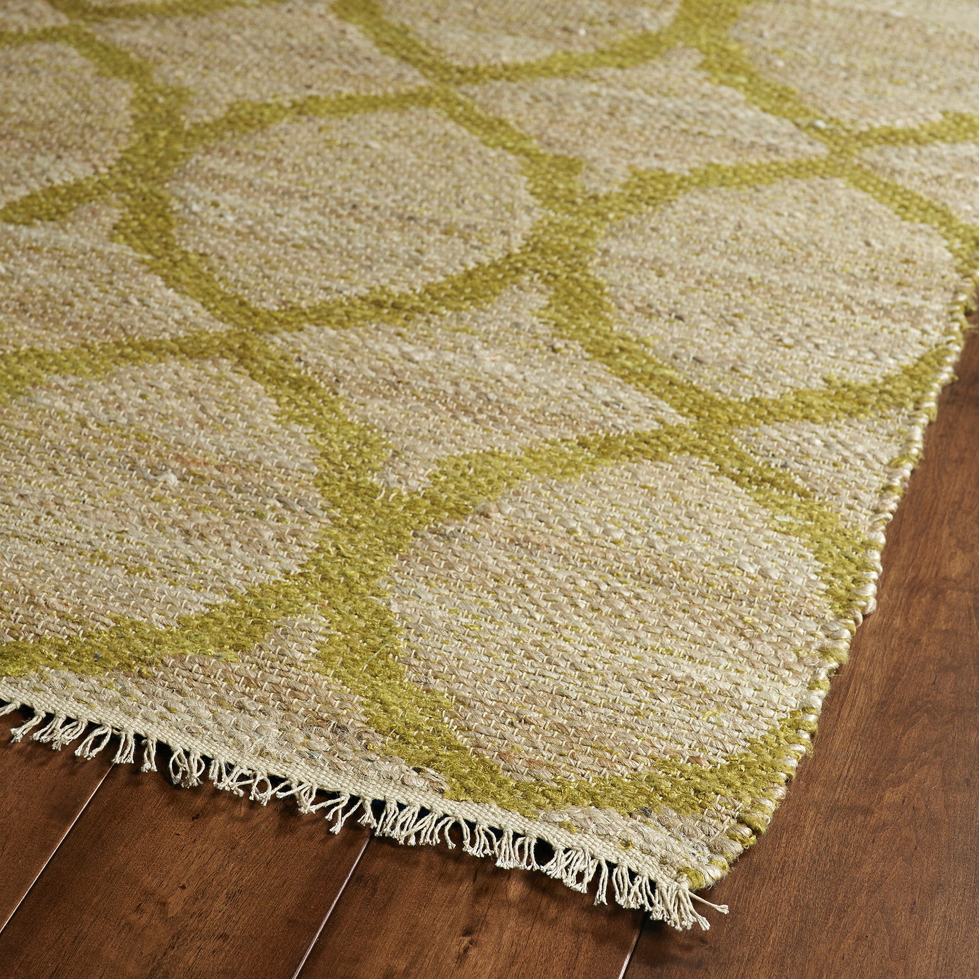 Casual, Contemporary, Modern, Transitional, Kids, Textured Loop Pile 7'6" X 9' Rectangle Area Rug Light Green Jute