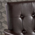 Club Chair, Mid Century Modern Faux Leather Club Chair With Wood Frame Brown Pu