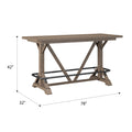 Benti Brown Bar Height Trestle Table Brown Solid Wood