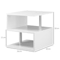 Dfw Coffee Tables For Living Room Modern Black Coffee Table With S Shaped 3 Tiers Open Storage Shelf Matte Center Sofa Tea Table For Home Office Furniture White 19.70