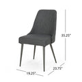 Dining Chair Set Of 2 Charcoal Fabric