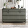 Sideboard With 4 Door Large Storage Buffet With Adjustable Shelves And Metal Handles For Kitchen, Living Room, Dining Room Antique Gray Antique Gray Solid Wood Mdf