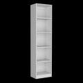 White 5 Shelf Slim Bookcase 5 White White Standard Horizontal Primary Living Space Closed Back Wood Wood