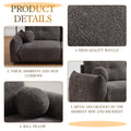 Lamb'S Wool 2 Seater Cushion Sofa 90'' Comfortable Sofa For Living Room Bedroom And Other Casual Spaces Lamb'S Wool Sofa With 2 Cushions And 2 Ball Pillows. Gray Two Sets Gray Foam Fabric 4 Seat