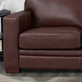 Dillon Leather Sofa Raisin Down Filling Genuine Leather 3 Seat