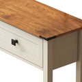 Farmhouse Style Console Table With 2 Drawer And Bottom Storage Shelf For Entryway, Rustic Side Table With Storage Drawer And Shelf For Living Room, Hallway Antique White Primary Living Space Farmhouse,Rustic Freestanding Drawers Console Tables
